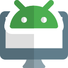 Desktop version of Android operating system isolated on a white background icon