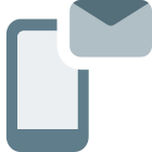 Mobile with email notification and envelope logotype icon