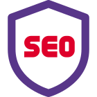 Secured search engine optimization with firewall patch icon