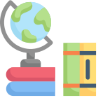 Book and globe icon