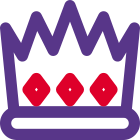 Royal kingdom crown with jewels embedded layout icon