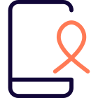 Information regarding cancer viewed on a smartphone icon