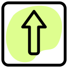 Up arrow direction for the forward place in the lane icon