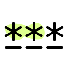 Input login passcode with private asterisk symbol icon