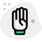 Four fingers up gesture isolated on a white background icon