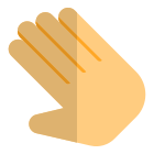 Five finger hand gesture on touch screen interface icon