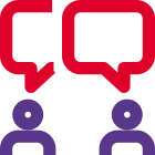 Discussion for company growth between two employees icon
