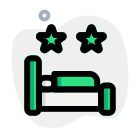 Double star hotel bed with average services icon