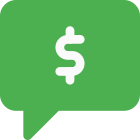 Instant online money transfer over messaging service icon