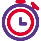 Stopwatch for gaming records and threshold icon