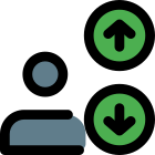 User online ranking up and down arrows icon