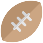 Rugby ball in oval shape for clearing the yards game icon