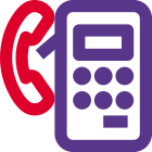 Pay telephone service with a hand receiver and base unit icon