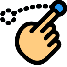 Drag one place to another point on multi touch screen devices icon
