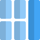 Right bar strip with grid lines parting sections icon