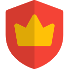 Crown in sheild shaped premium membership logotype icon