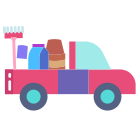 Pickup Truck With garden Accessories icon