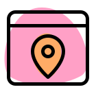 Location pinpoint logotype isolated on a web browser icon