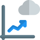 Line chart infographics on the cloud network icon