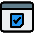 Internet browser with a reminder tickmark selection icon