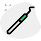 Tweezers to diagnose the tooth decay in two patients mouth icon