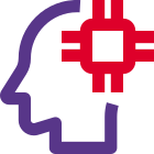 Brain power processing CPU isolated on a white background icon