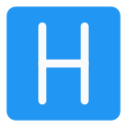 Helicopter signal with alphabet H on a roof top icon