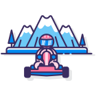 外部卡丁车冬季旅行 Flaticons 线性颜色平面图标 icon