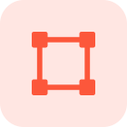 Transform square formation with equal sides layout icon