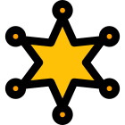 Shariff high rank star badge with circle around it icon