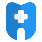 Dental Care department in a hospital section with tooth logotype icon