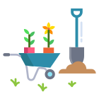 Garden Cart With Flower Pot icon