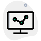 Computer software with point line diagram graph plot icon