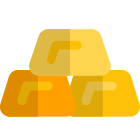 Bars of gold stack as a reserve icon