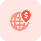 International location money business concept layout logotype icon