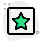 Five-pointed star logotype in a square box icon