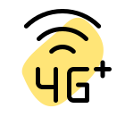 Fourth generation cellular plus and internet connectivity logotype icon