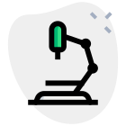 Microscope with probe connected for extra magnification facility icon