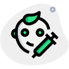 Vaccine support for the newborn babies care icon