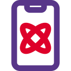 Smartphone access with atomic, reaction structure layout icon