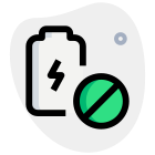 No power or battery banned indication logotype icon