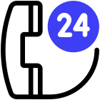 24 Hours Sign icon