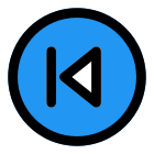 Previous song button on a music application icon