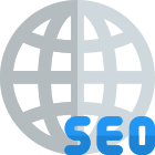 Seo search world isolated on a white background icon