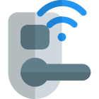 Wifi controlled smart lock isolated on a white background icon