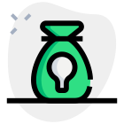 New creation of wealth ideas with sack bag and bulb icon