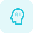 Artificial intelligence with a head Logotype isolated on a white background icon