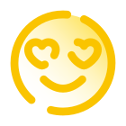 Cara sorridente com coração icon