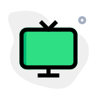 Outdated technology television set with a dual antenna icon