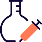 Blood serum testing at laboratory isolated on a white background icon